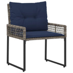 Gartenmöbel-Set mit Kissen 5 pcs Grau und Marineblau