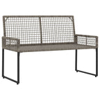 Bank Outdoor mit Kissen Grau und Marine 118 x 55 x 82 cm