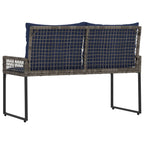 Bank Outdoor mit Kissen Grau und Marine 118 x 55 x 82 cm