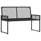 Bank Outdoor mit Kissen Schwarz und Türkis 118 x 55 x 82 cm