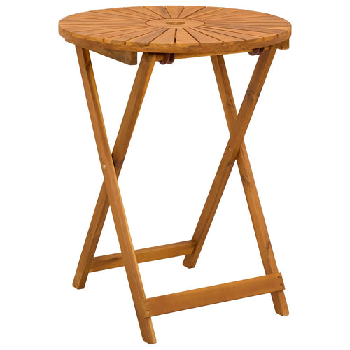 Klappbarer Gartentisch Natur Ø60 x 75 cm Massivholz Akazie