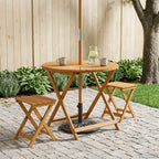 Klappbarer Gartentisch Natur Ø90 x 75 cm Massivholz Akazie