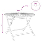 Klappbarer Gartentisch Natur Ø110 x 75 cm Massivholz Akazie