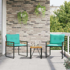 Gartenmöbel Set mit Kissen 3 pcs Türkis