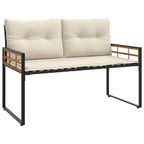 Holz-Lagenbank mit Kissen Uni mit Kissen Creme 114 x 55 x 77 cm