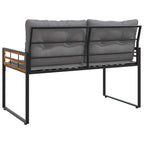 Holz-Lagenbank mit Kissen Uni Hellgrau 114 x 55 x 77 cm