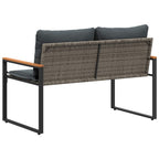 Bank mit Kissen Grau und Dunkelgrau 115 x 65 x 72 cm Rattan