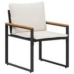 Möbelsets mit Kissen 3 pcs Schwarz und Cremeweiß Rattan