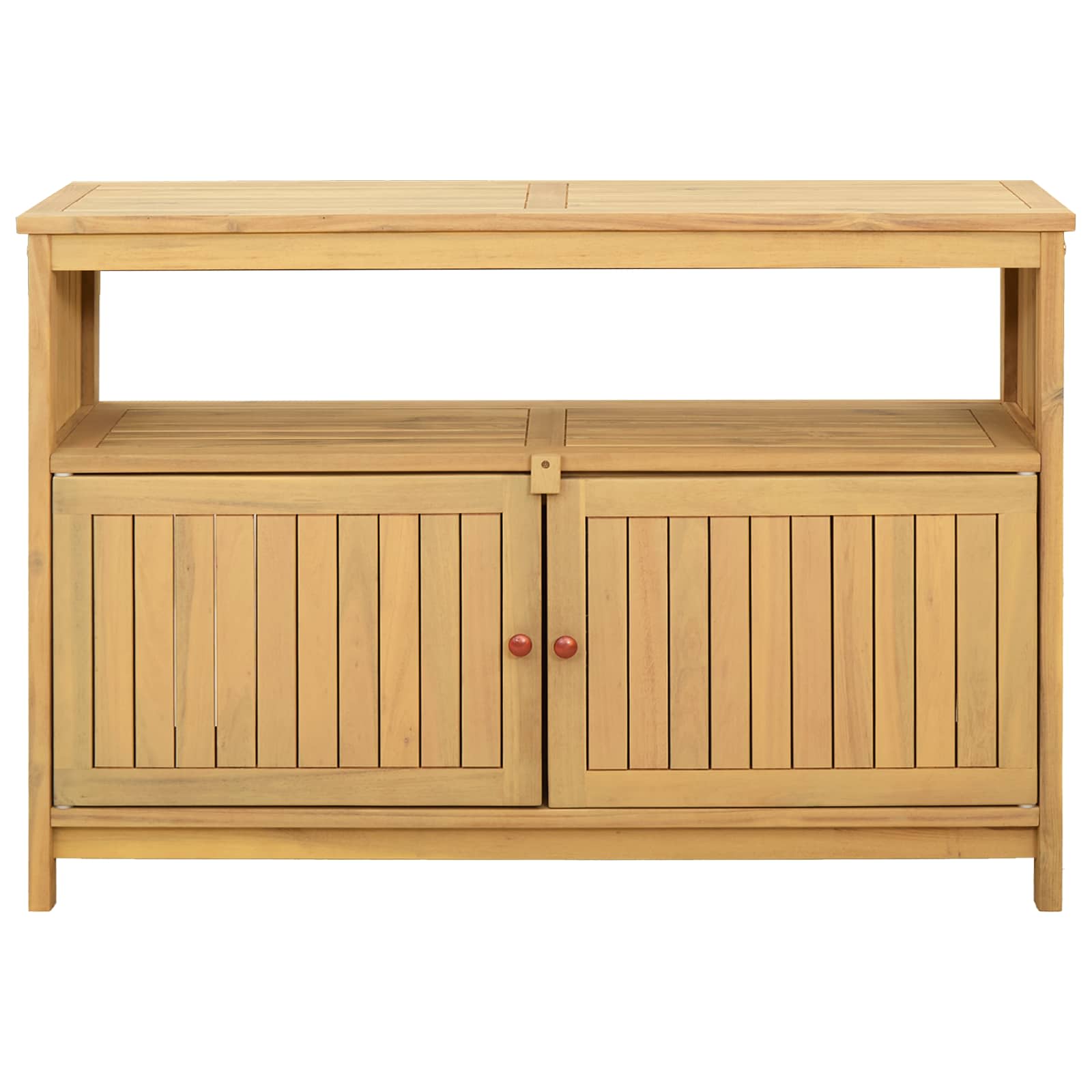 Gartenkonsole Tisch Helles Akazienholz 110 x 35 x 75 cm
