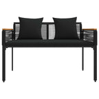 Gartenmöbel Set mit Kissen 4 pcs Schwarz Poly-Rattan