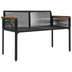Bank Outdoor mit Kissen Schwarz 117 x 54 x 74,5 cm Poly-Rattan