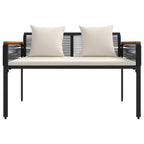 Bank Outdoor Schwarz und Cremeweiß 117 x 54 x 74,5 cm