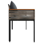 Bank Outdoor Grau und Dunkelgrau 117 x 54 x 74,5 cm Poly-Rattan