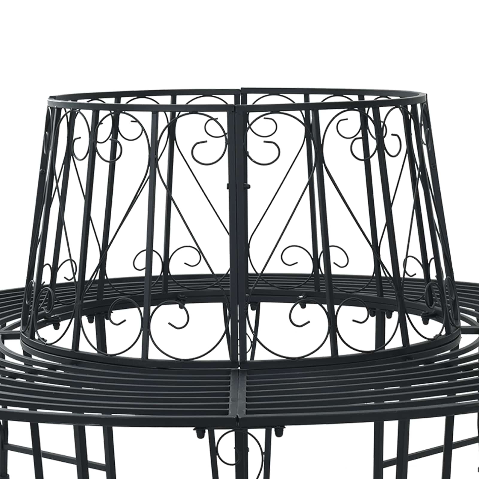 Baumbank Ø 160 x 89 cm Stahl Schwarz Rund