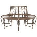 Baumbank 8-Sitzanzahl Ø 160 x 89 cm Stahl Antikbraun Rund