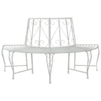 Baumbank 4-Sitzanzahl 160 x 80 x 89 cm Stahl Antik Weiß