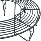 Baumbank 8-Sitzanzahl Ø 160 x 44 cm Stahl Silber Grau Rund