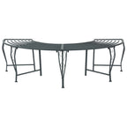 Baumbank 4-Sitzanzahl 160 x 80 x 44 cm Stahl Silber Grau