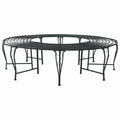 Baumbank 8-Sitzanzahl Ø 160 x 44 cm Stahl Schwarz Rund