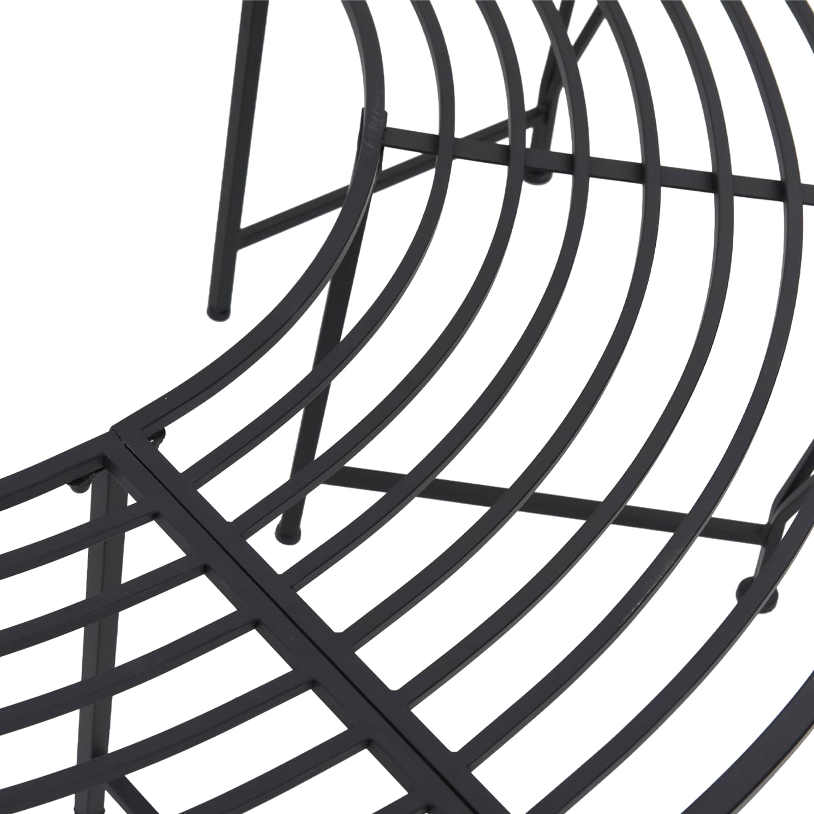 Baumbank 4-Sitzanzahl 160 x 80 x 44 cm Stahl Schwarz