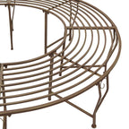 Baumbank 8-Sitzanzahl Ø 160 x 44 cm Stahl Antikbraun Rund
