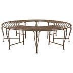 Baumbank 8-Sitzanzahl Ø 160 x 44 cm Stahl Antikbraun Rund