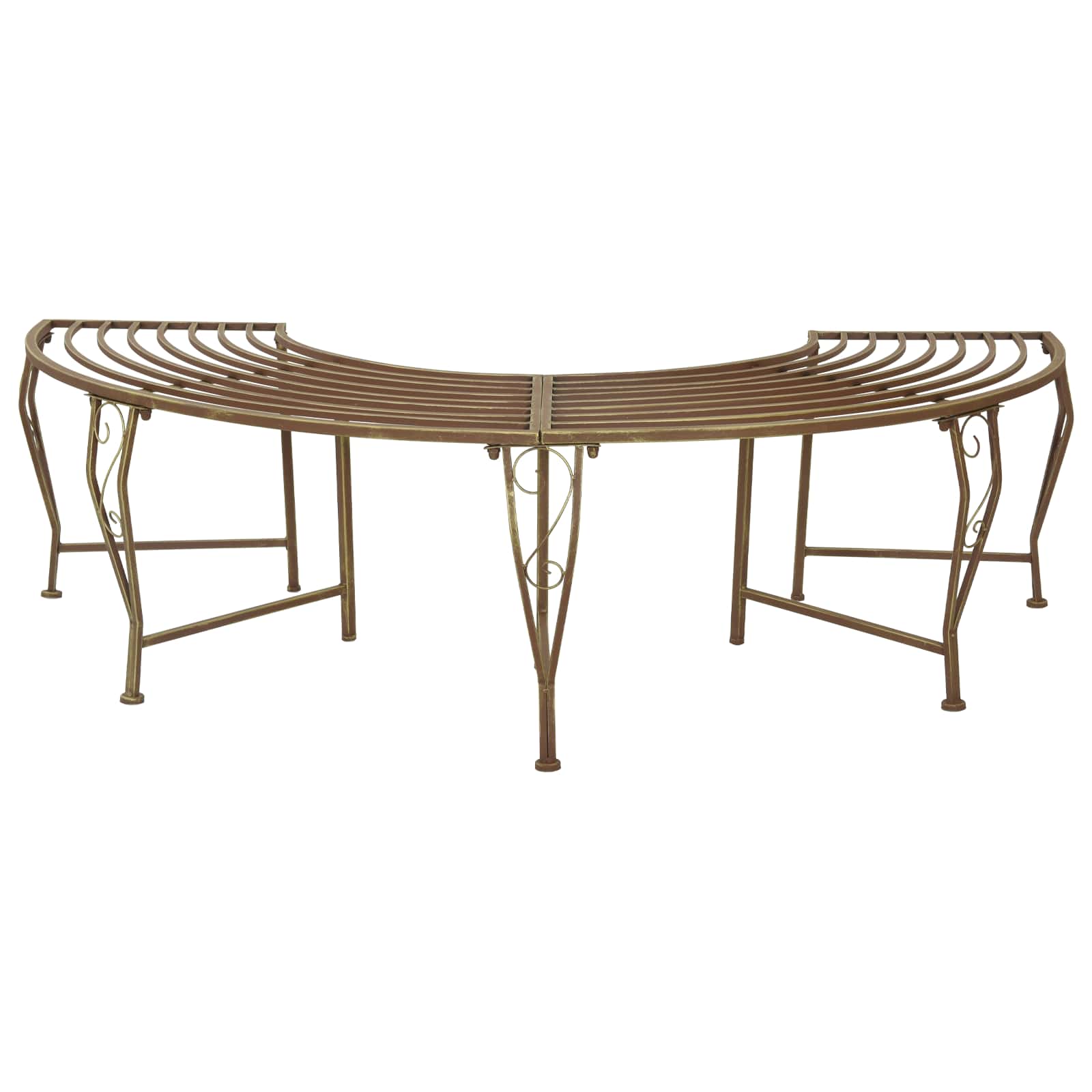 Baumbank 4-Sitzanzahl 160 x 80 x 44 cm Stahl Antikbraun