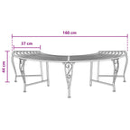 Baumbank 4-Sitzanzahl 160 x 80 x 44 cm Stahl Antikbraun