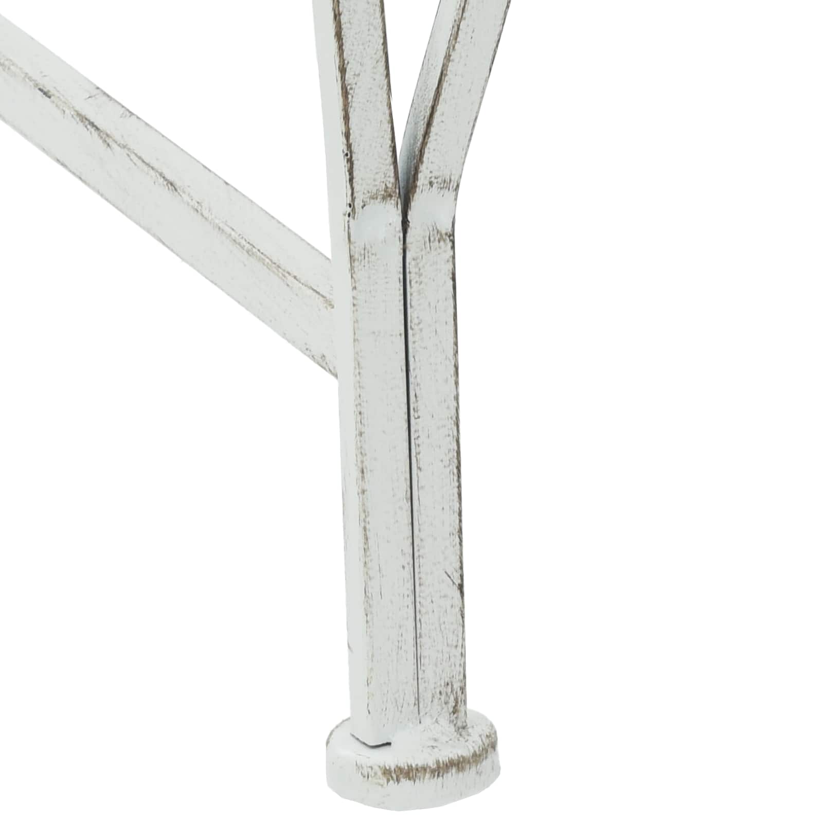 Baumbank 4-Sitzanzahl 160 x 80 x 89 cm Stahl Antik Weiß