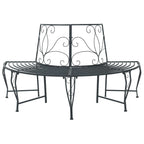 Baumbank 4-Sitzanzahl 160 x 80 x 89 cm Stahl Silber Grau