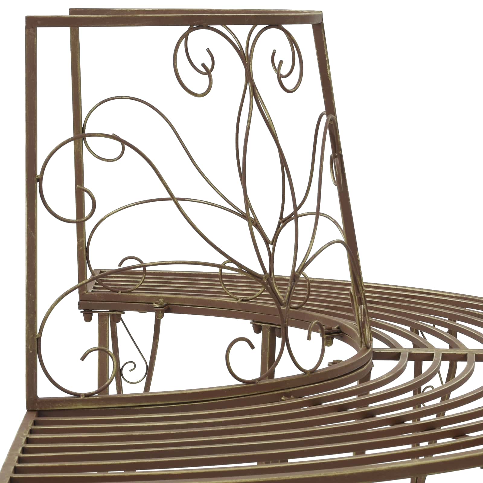 Baumbank 4-Sitzanzahl 160 x 80 x 89 cm Stahl Antikbraun