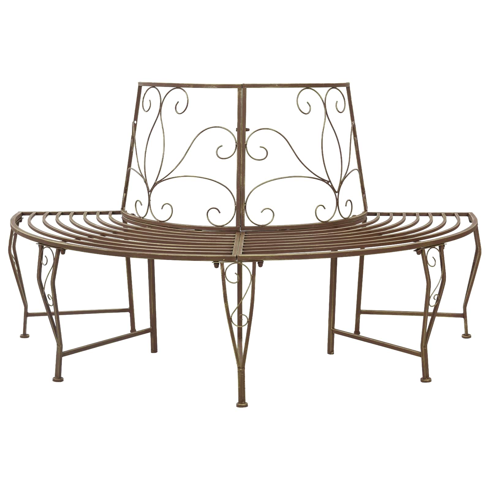 Baumbank 4-Sitzanzahl 160 x 80 x 89 cm Stahl Antikbraun