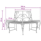 Baumbank 4-Sitzanzahl 160 x 80 x 89 cm Stahl Antikbraun