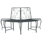 Baumbank 4-Sitzanzahl 160 x 80 x 89 cm Stahl Silber Grau