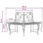 Baumbank 4-Sitzanzahl 160 x 80 x 89 cm Stahl Antik Weiß