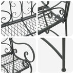 Gartenbank 2-Sitzanzahl 114 x 56,5 x 90 cm Stahl Silber Grau