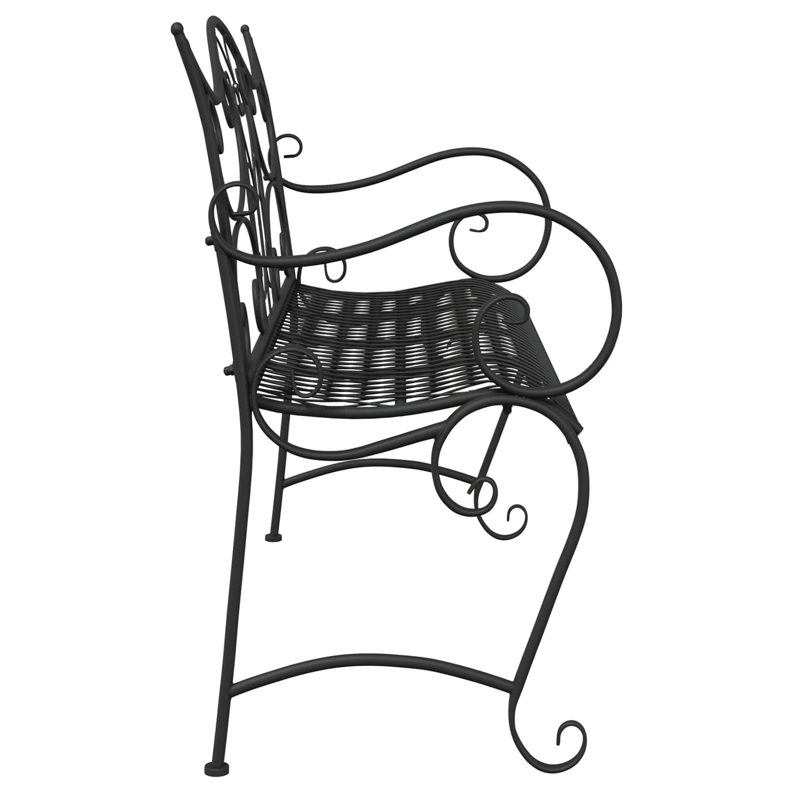 Gartenbank 2-Sitzanzahl 114 x 56,5 x 90 cm Stahl Schwarz