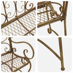 Gartenbank 2-Sitzanzahl 114 x 56,5 x 90 cm Stahl Antikbraun