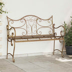 Gartenbank 2-Sitzanzahl 114 x 56,5 x 90 cm Stahl Antikbraun