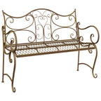 Gartenbank 2-Sitzanzahl 114 x 56,5 x 90 cm Stahl Antikbraun