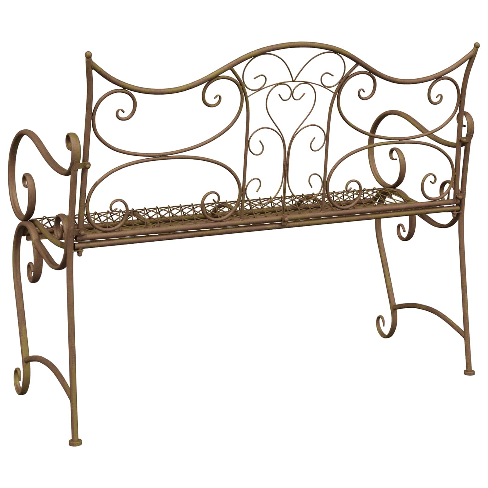 Gartenbank 2-Sitzanzahl 114 x 56,5 x 90 cm Stahl Antikbraun