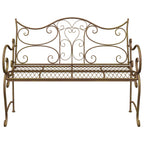 Gartenbank 2-Sitzanzahl 114 x 56,5 x 90 cm Stahl Antikbraun