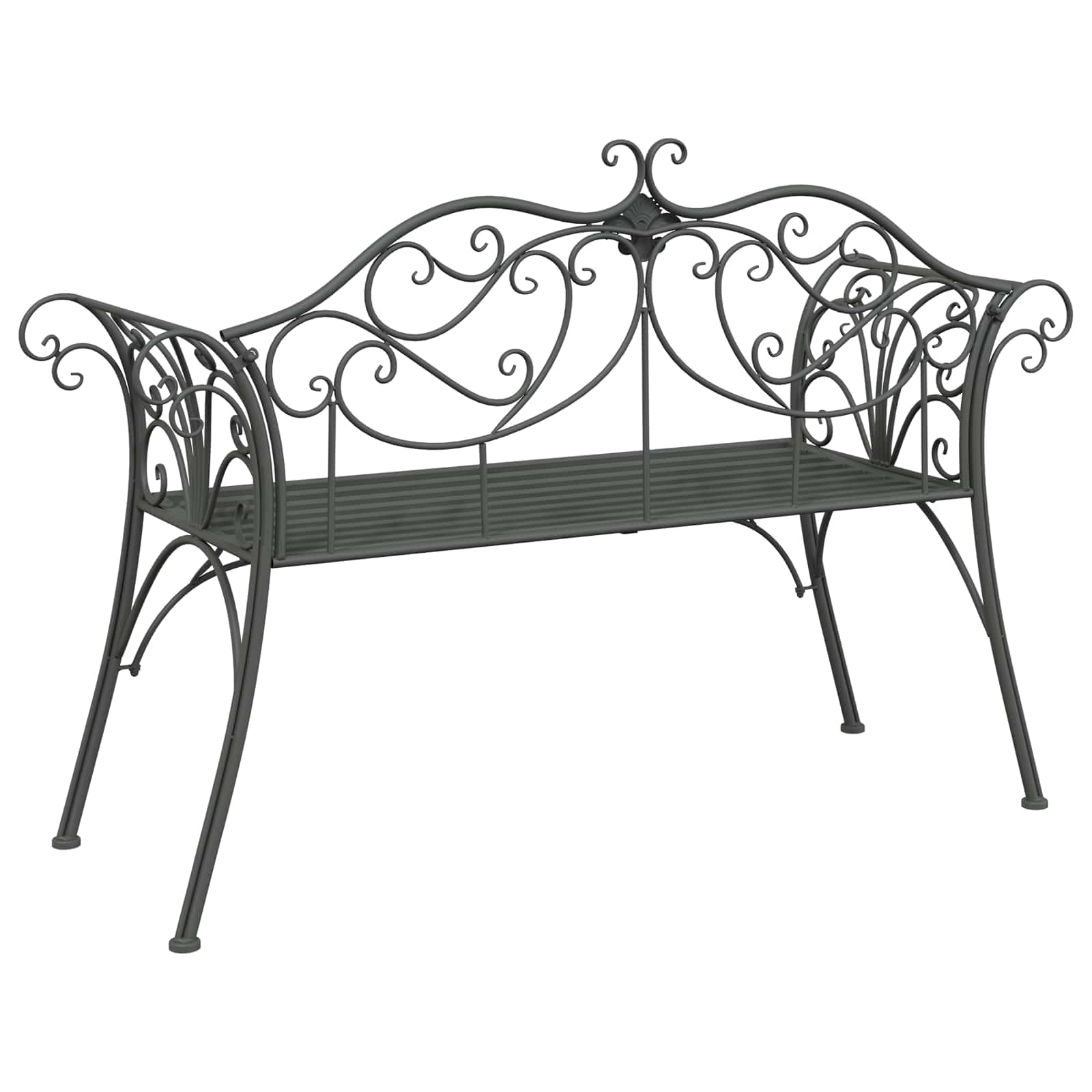 Gartenbank 2-Sitzanzahl 130 x 47 x 90 cm Stahl Silber Grau