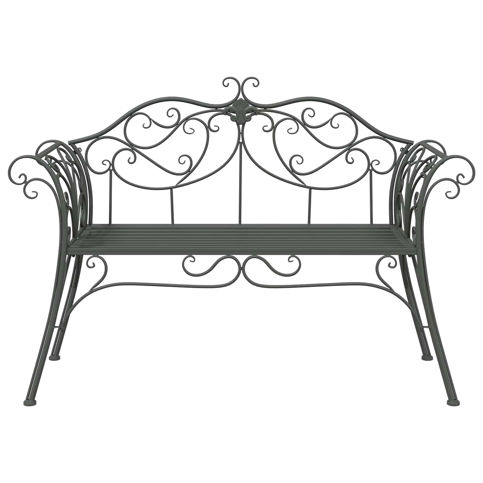Gartenbank 2-Sitzanzahl 130 x 47 x 90 cm Stahl Silber Grau