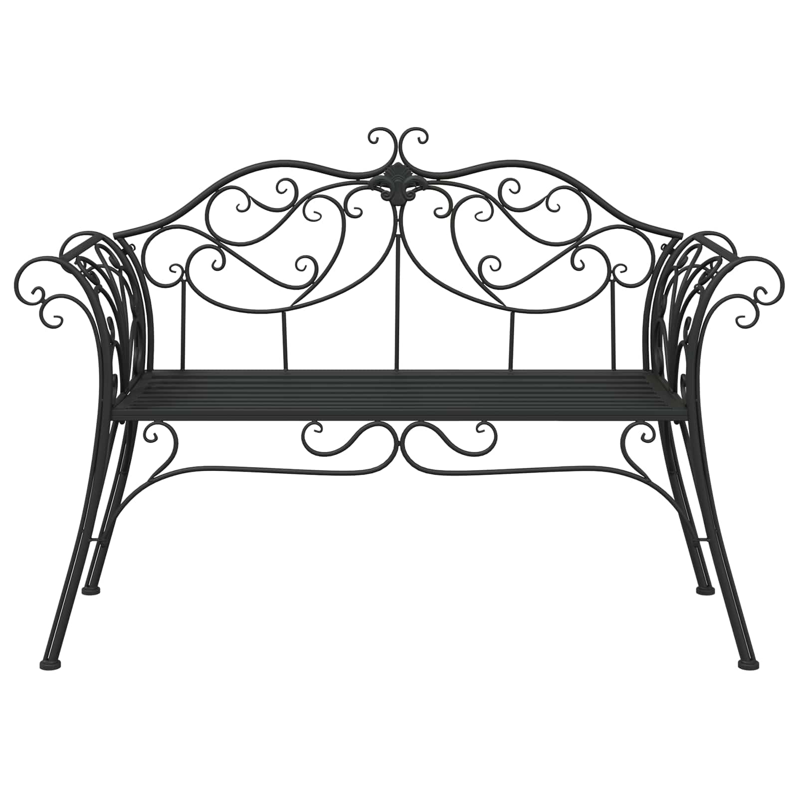 Gartenbank 2-Sitzanzahl 130 x 47 x 90 cm Stahl Schwarz
