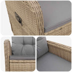 Verstellbarer Gartenstuhl Beige und Hellgrau