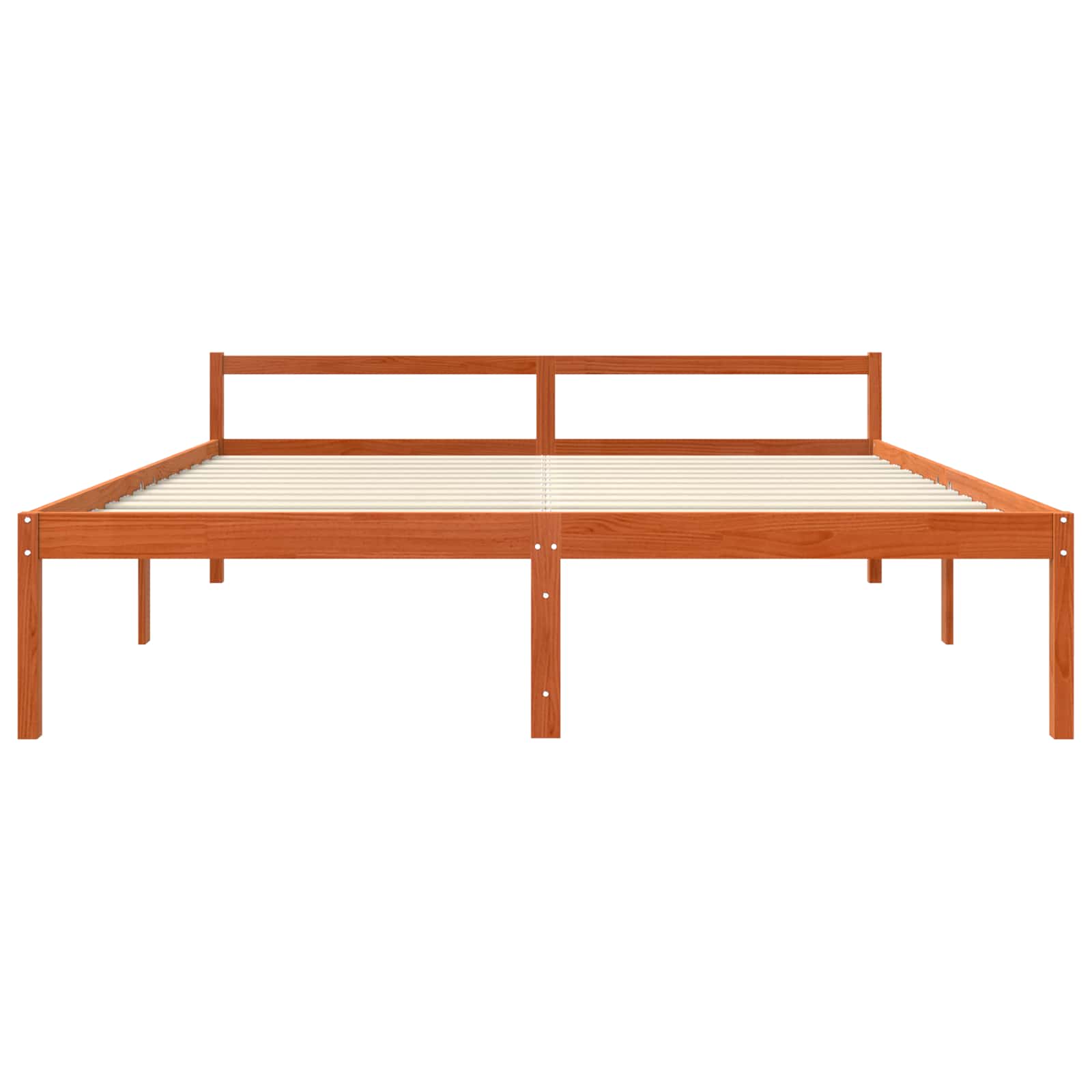Bettrahmen Wachsbraun 200 x 200 cm Massives Kiefernholz