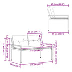Bank Outdoor 2 -Seater 116 x 67,5 x 72 cm Poly-Rattan Cremeweiß