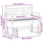 Garten Schaukeltbank Natur 110 x 59 x 97 cm Massivholz Akazie