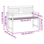 Bank Outdoor Natur 110 x 55,5 x 90 cm Massivholz Akazie